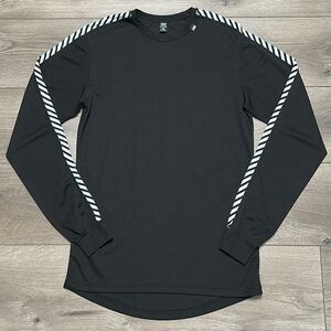 Helly Hansen HH Stripe Long-Sleeve Crew Base Layer Top Black‎ Size Large